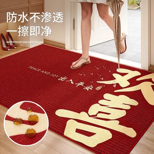 o门口进门门垫地毯家用防滑耐脏红色玄关高端脚 入户地垫2025新款