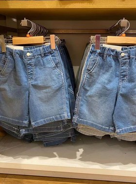 试衣间童装/男童/女童夏季水洗y牛仔裤弹力松紧腰短裤休闲裤45446