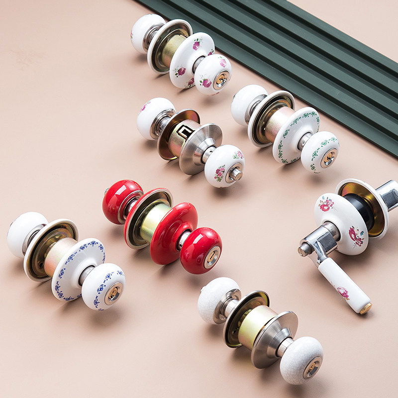 陶瓷门锁通用室内锁舌卧室卫生间老式圆形幼儿园球形不锈钢教室锁,基础建材,机械门锁,淘宝优惠券,粉丝福利购,淘宝优惠卷