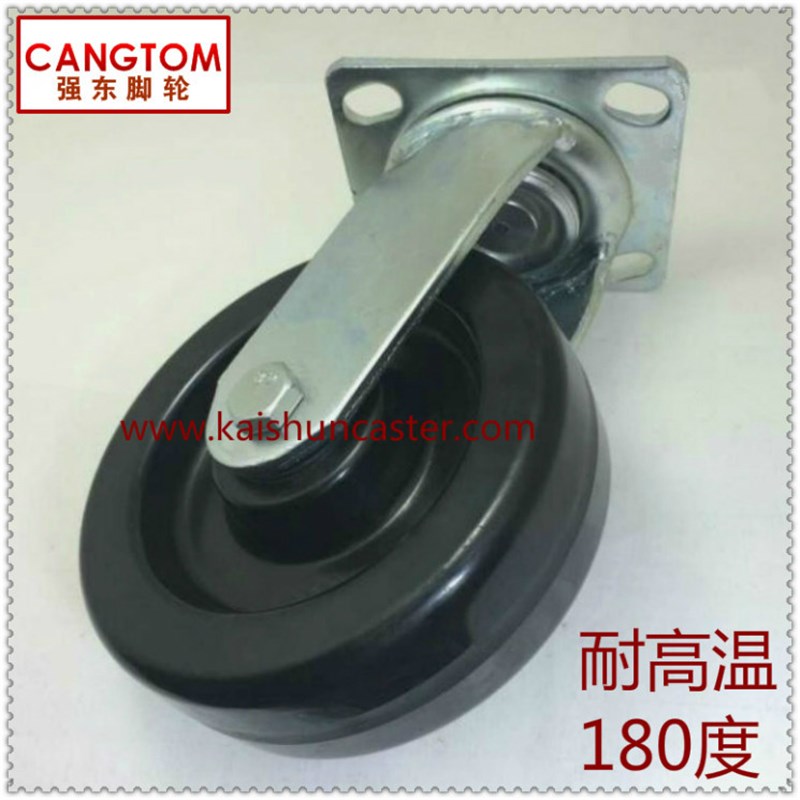 重型5寸耐高温脚轮4寸6寸8寸酚醛树脂耐高温180度烤箱杀菌万向轮