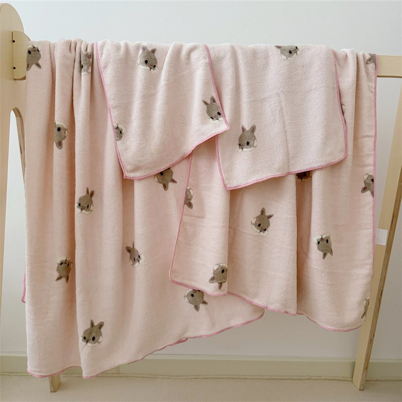 小清新吸水纳米纺滑纱亲子超柔家用浴巾毛巾度假游泳沙滩巾两件套