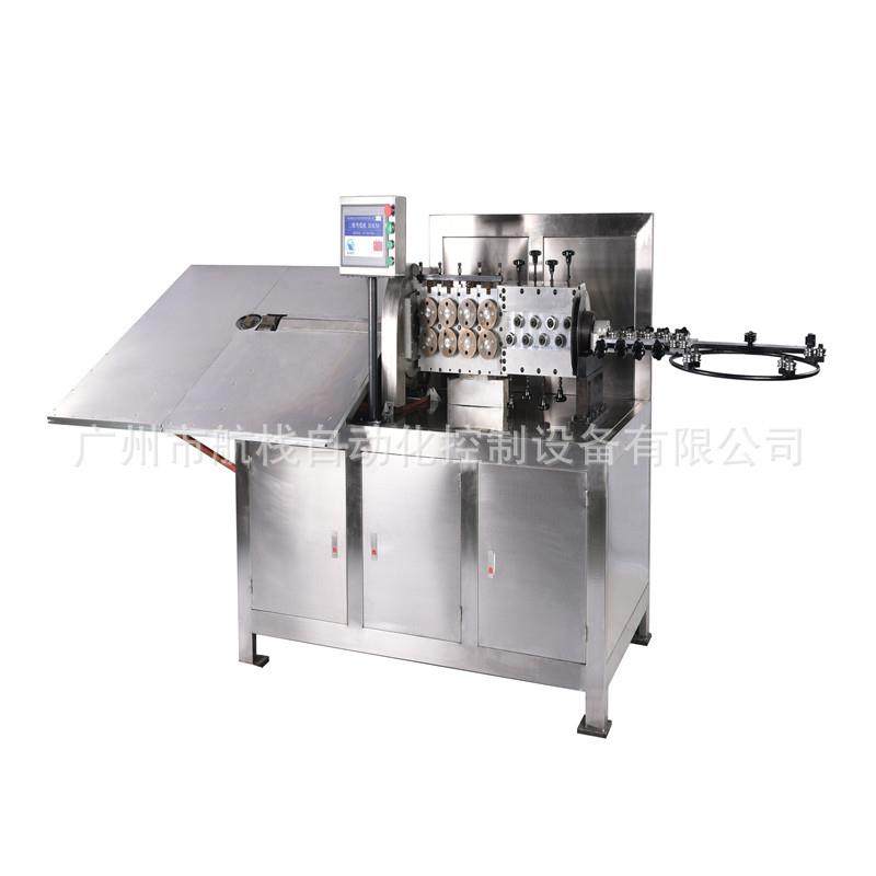 不锈钢薯条油炸篮手柄自动折弯成型机2*7mm椭圆线拉篮3D弯线机