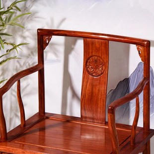 刺猬紫檀圈椅梨木餐桌椅红木南官帽椅实木太师椅禅椅皇宫椅