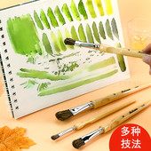 丙烯画笔刷装 nn玛琅水彩笔 画树叶金叶美术画笔