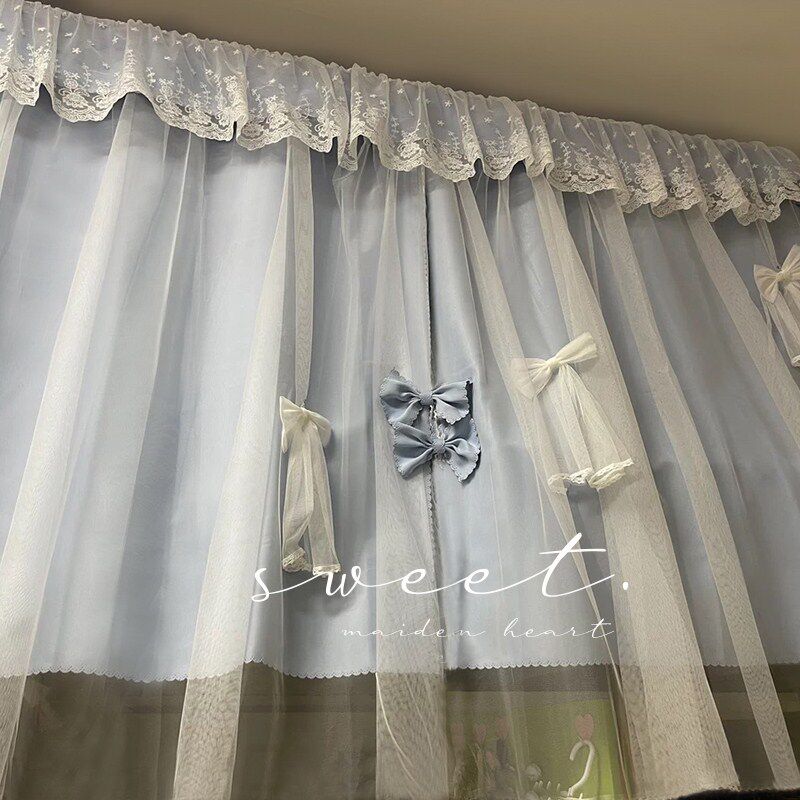 宿舍床帘公风带纱学生少女帘上铺蚊帐遮光女寝室床围铺帘