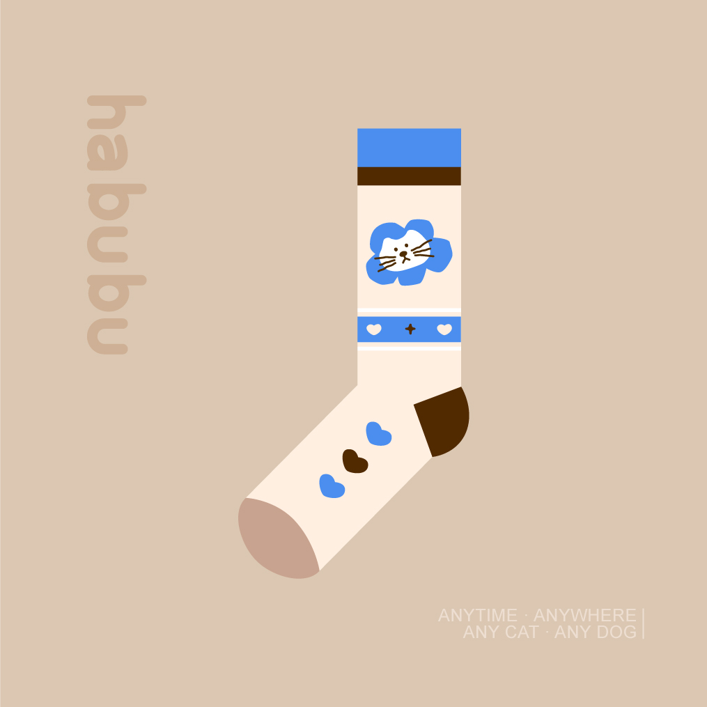 圣诞冬女款袜子宠物猫咪套装棉厚中筒卡通彩色原创设计可爱哈卜卜