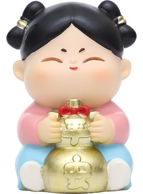 古风唐朝侍女小摆件家居工桌装饰品唐小圆解压公仔纳财古风侍女