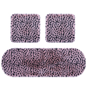 汽车坐垫冬季 豹纹座垫 短毛绒车垫子无靠背单片三件加厚保暖时尚