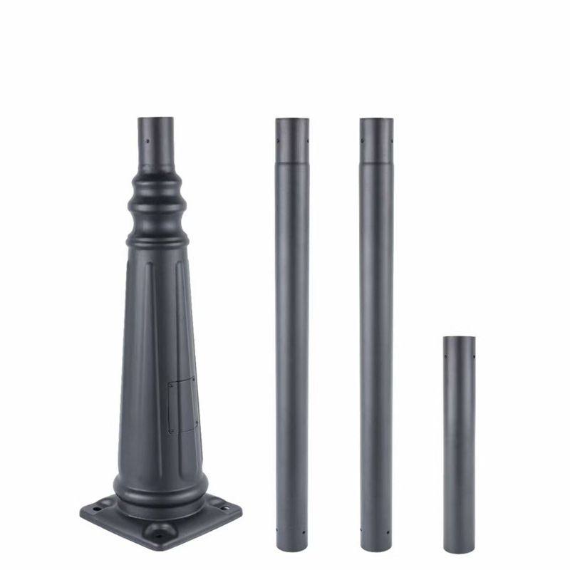 3米太阳能灯杆分体分节活动式灯杆铸铝铸铁底座接拼套接路灯杆