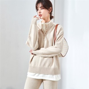 港风复古休闲裤 24秋款 两件套女 chil洋气针织套装