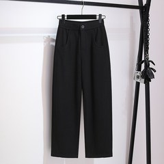 爆款米白色毛呢镰刀香蕉裤女加绒加厚2024秋冬新款直筒阔腿休闲裤