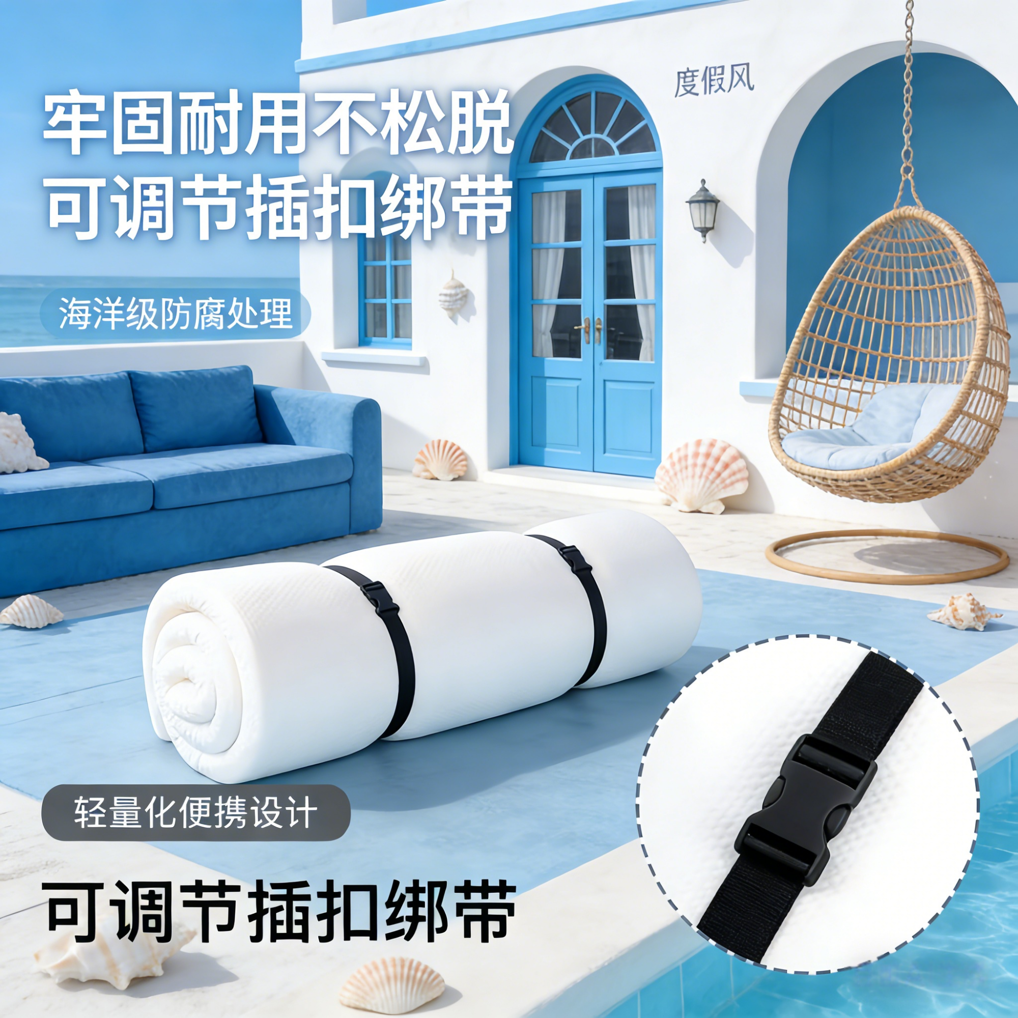 可调节卡扣收纳绳 乳胶床垫捆绑带 被子地毯行李箱收紧打包扎带,收纳整理,绳子,淘宝优惠券,粉丝福利购,淘宝优惠卷