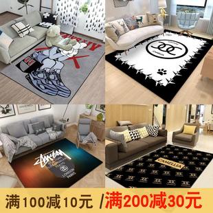 客厅地毯茶几毯北欧ins卧室床边毯衣帽间家用kaws网红潮牌地毯垫