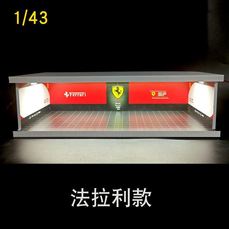 1/43停车场景模型 小s收纳盒 合金车模收藏拍照 展示盒带灯光防尘图片