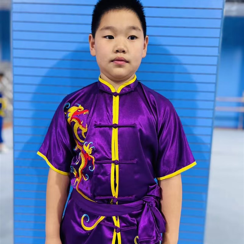 武术长拳服/儿童j成人弹力丝/ 绣龙武术/ 太极服装 / 功夫服装