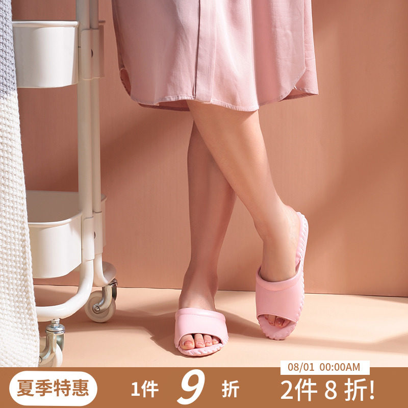 韩式情侣夏季纯色软底凉拖家居地板静L音皮拖鞋室内防滑手工拖