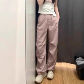 试衣间U 降落伞裤 2024春夏款 日单 休B闲宽松工装 裤 直筒阔腿长裤 女