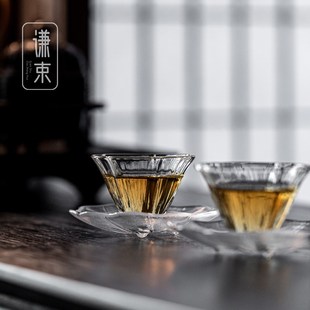 璃念千凌花瓣茶杯家用高硼硅玻璃主人杯耐高温单杯个人品茗杯