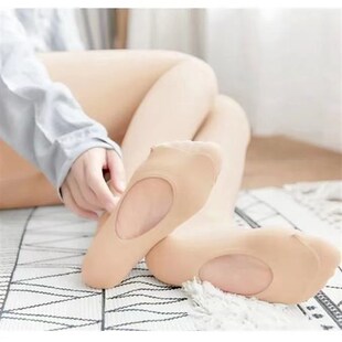 加绒连裤袜女脚底挖洞秋冬款免脱足浴懒人袜打底洗脚光腿肤免脱袜