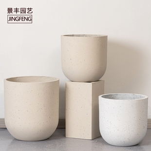 圆形落地创意高颜值家用客厅落地庭院天堂鸟盆器 水泥花盆2021新款