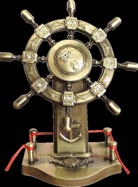 金属领航舵摆件舵手船舵航海家居工艺品办公室桌面装饰品开业礼品