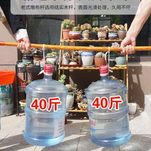 棉线布条地拖省力木杆拖布圆工厂物业店铺用 吸水家用拖把墩布老式