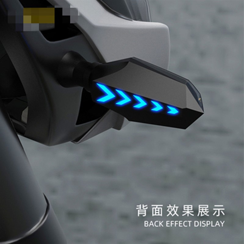 摩托车改装配件led双面流水转向灯地平线电动车12V转弯方向灯总成