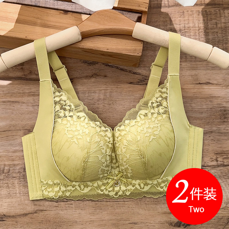 春秋季内衣女g聚拢小胸收副乳防下垂文胸无钢圈薄款胸罩四排扣薄