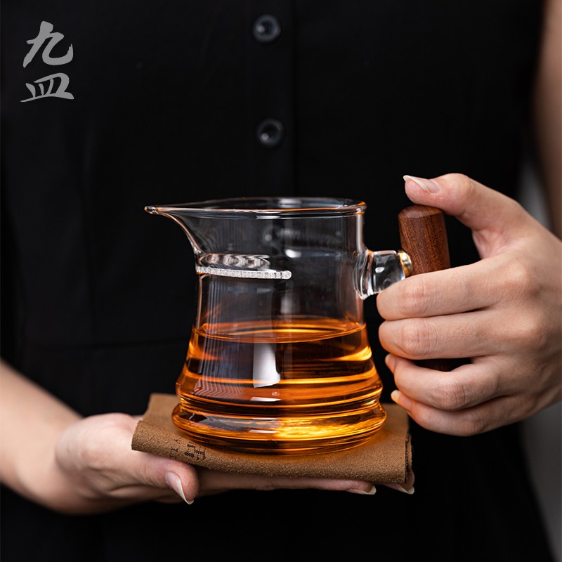 九皿侧把玻璃公道杯耐热防烫公杯茶滤一体分N茶器茶壶功夫茶具套
