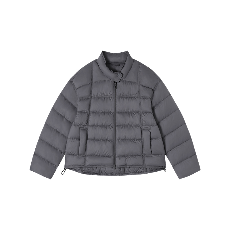 11.21F C 新款一粒扣撞色立领宽松排骨羽绒短外套 9603