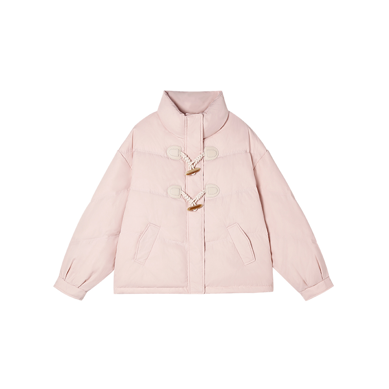 11-21H C 新款甜美减龄牛角扣立领小个子羽绒服 M08