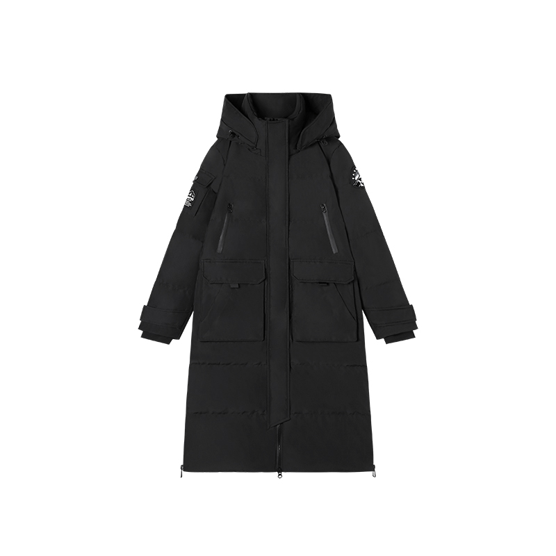 12.11H C  新款极寒工装风高级感连帽中长羽绒服 M13