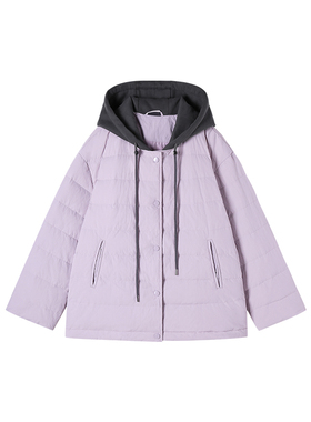 1-23F 新款设计感假两件拼接卫衣连帽休闲外套 89801