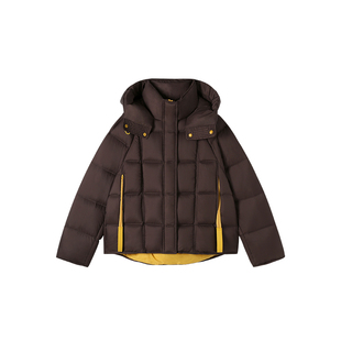 复古撞色方块连帽羽绒短外套 新款 M61 3.4F