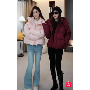 简约宽松面包服小个子休闲连帽羽绒外套 13新款 M12 27H