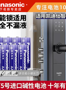 松下进口5号碱性AA五号电池LR6适用于凯迪仕电子智能门锁F300 K9-S K9精英版 K20-W F700 S110 YK01 K10-W M3
