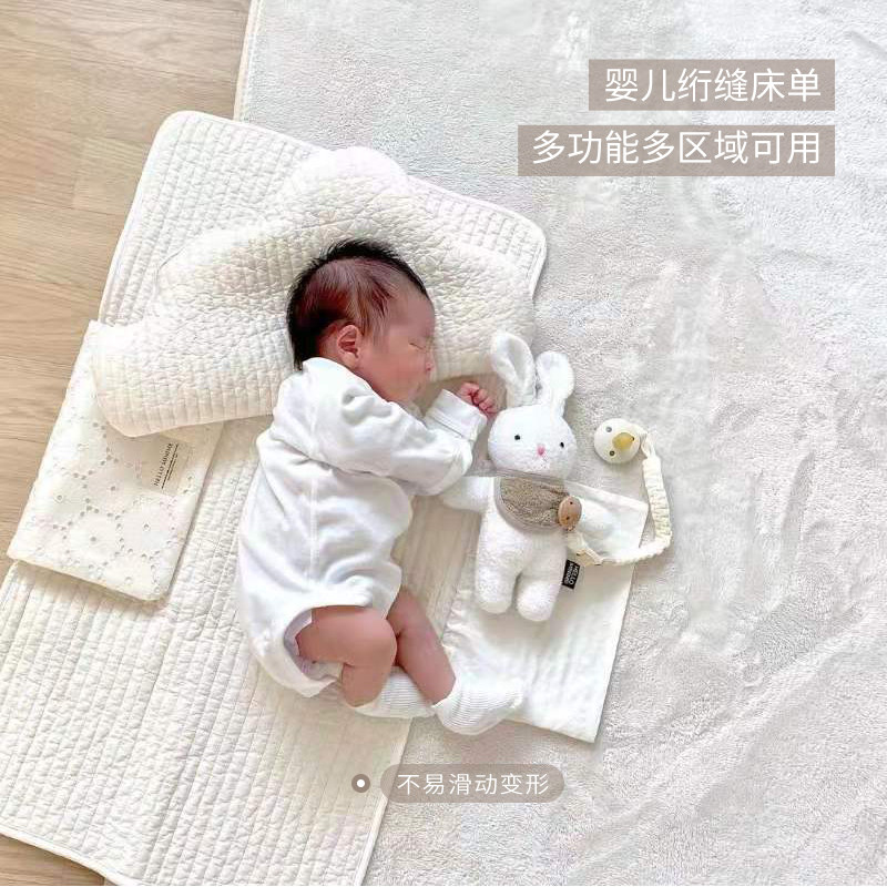 多功能 韩国ins婴儿绗缝床单宝宝H外出小地垫子新生儿隔脏小床
