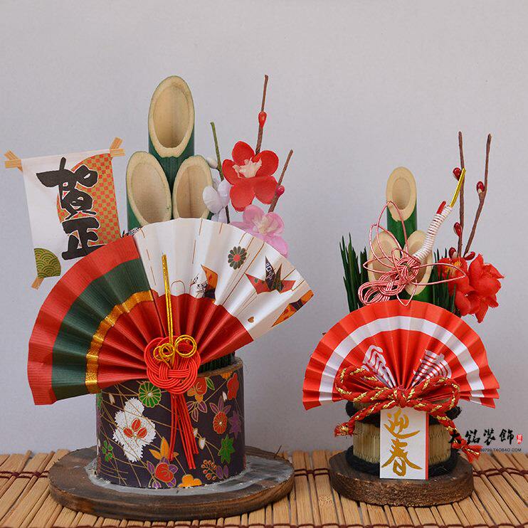 甄选日本料理寿司店门松装饰品日式新年摆设和风稻草摆件出口日本