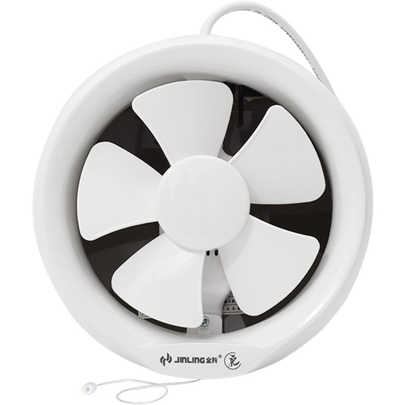 金羚排气扇4/6/8寸圆形孔卫生间玻璃墙壁窗式浴室厨房拉绳换气扇