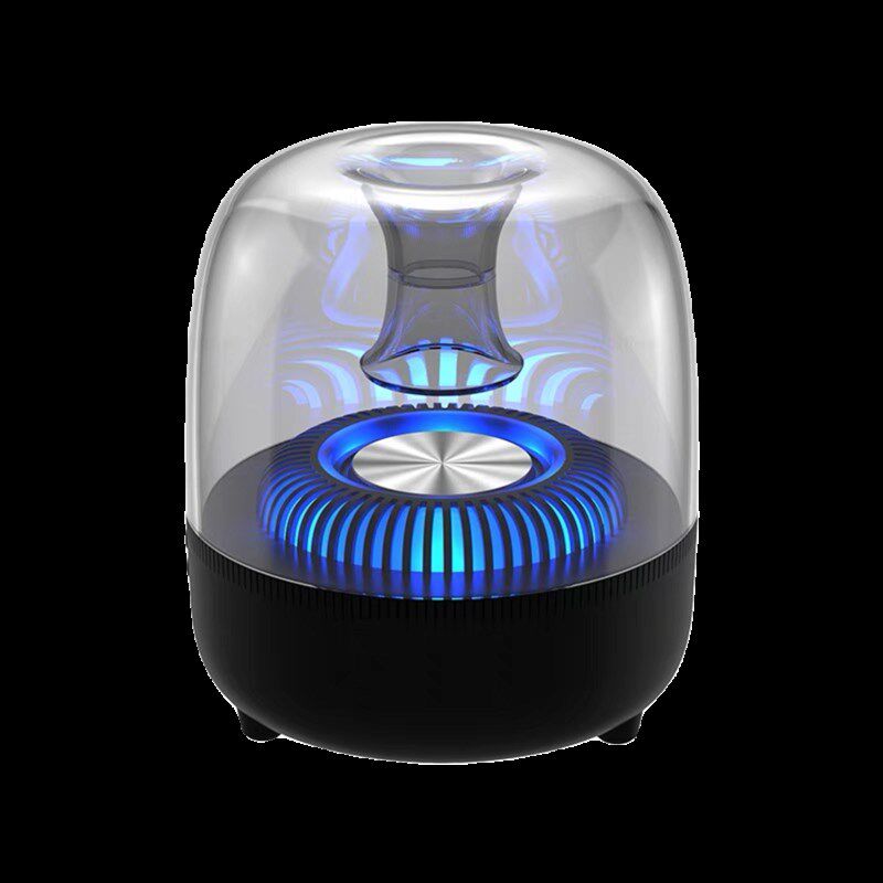 适用曼哈顿同款蓝牙音箱透明蓝牙音响高音质玻璃发光迷你型低音炮