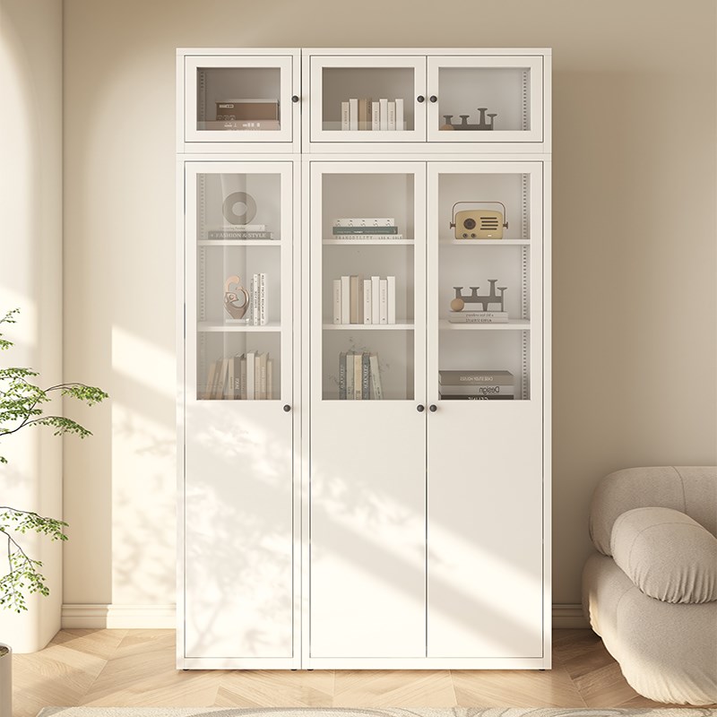 书柜客厅2024新款置物柜玻璃门陈列柜现代简约铁艺书架手办展示柜