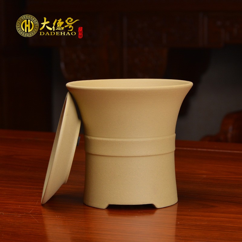 多肉小花盆手绘陶瓷简约创意客厅花盆带托盘花卉种植园艺紫砂花盆