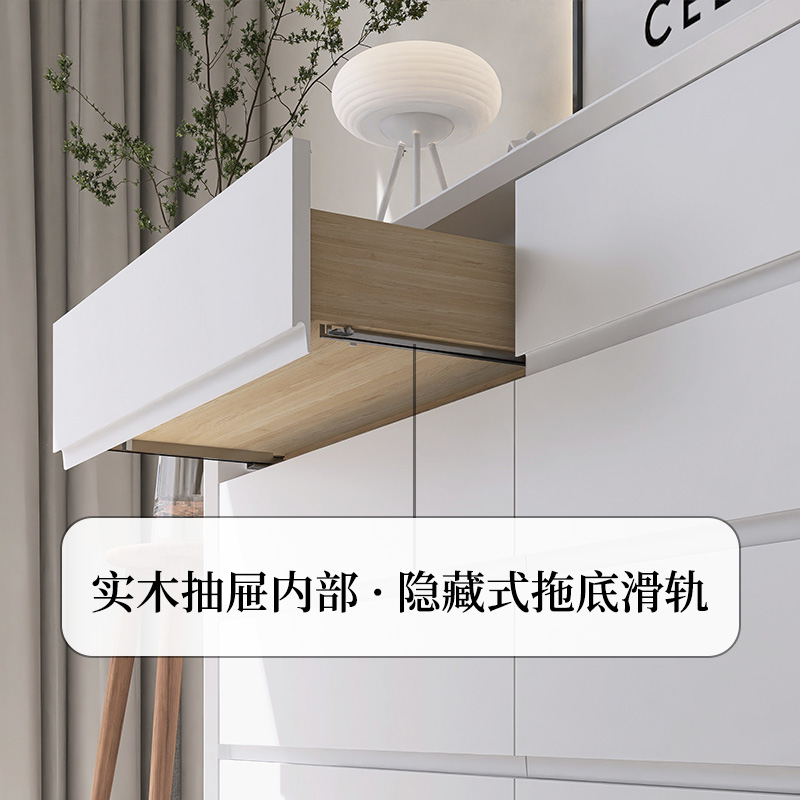 意式极简八斗柜烤漆北欧现代客厅实木餐边柜卧室床尾抽屉收纳柜子