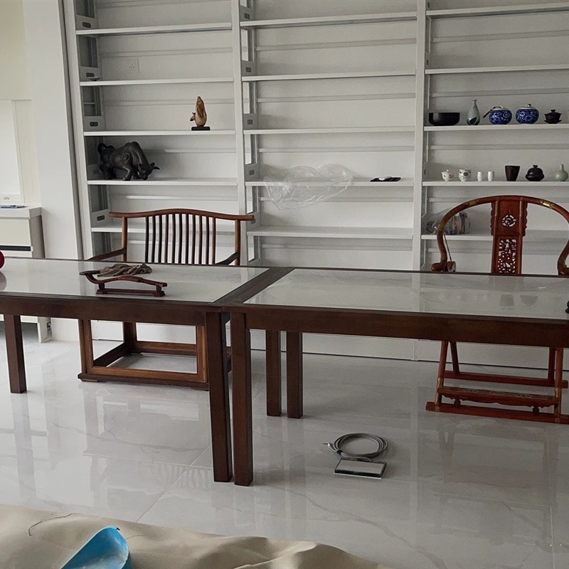 实木白蜡木榉木桌架桌脚支架定制直脚大理石餐桌脚岩板镶嵌入式