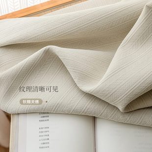 新款 奶油风雪尼尔遮光隔热窗帘落地高级感卧室定制飘窗挂钩式 法式