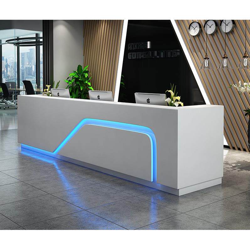 大型公司烤漆办公前台接待台酒店收银柜台吧台简约服务咨 咨询柜