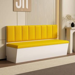 实木卡座餐厅家用软包沙发奶茶餐饮店商用靠墙沙发储物柜卡座定制