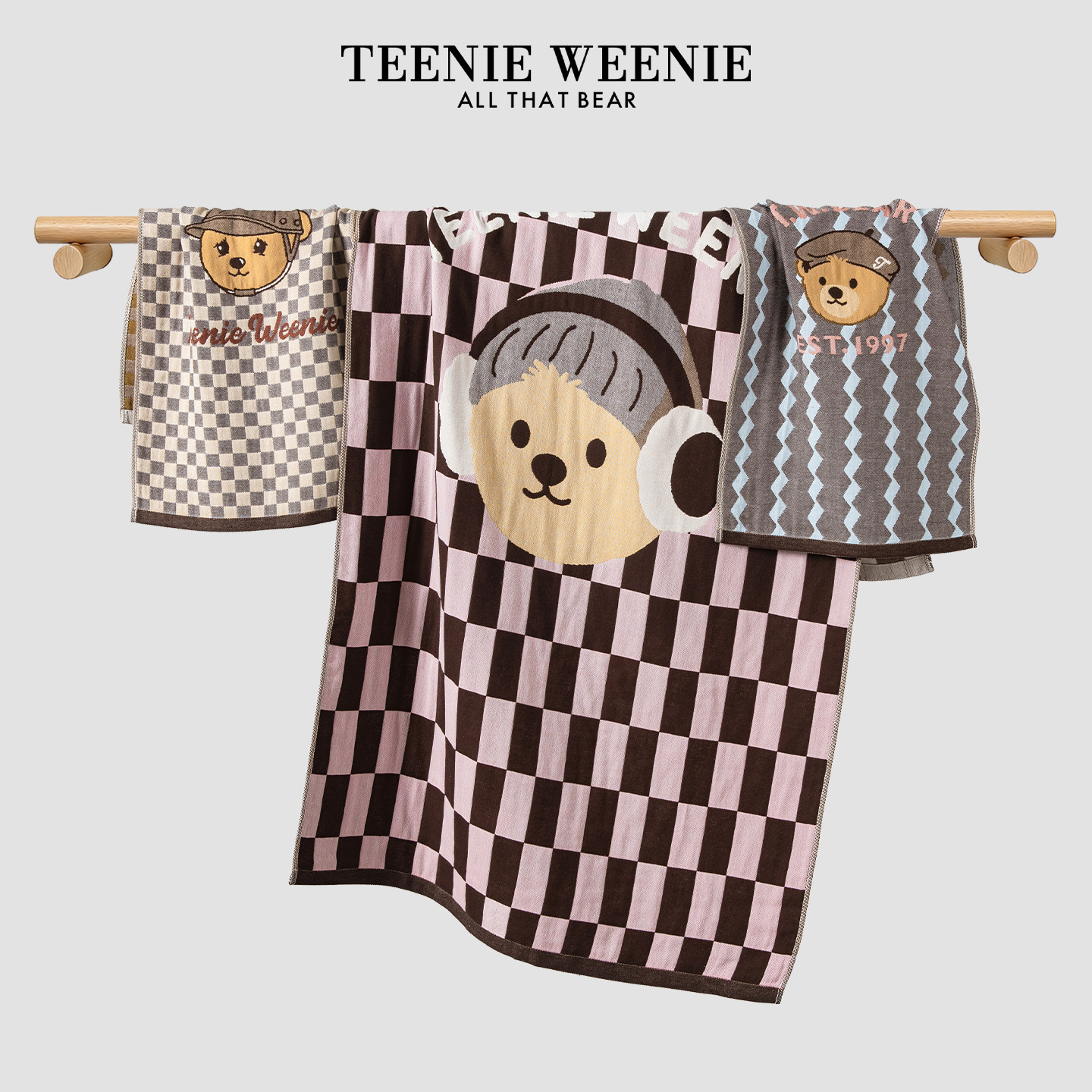 TeenieWeenie小熊婴儿童纱布纯棉浴巾吸水全棉毛巾洗脸巾2026新款