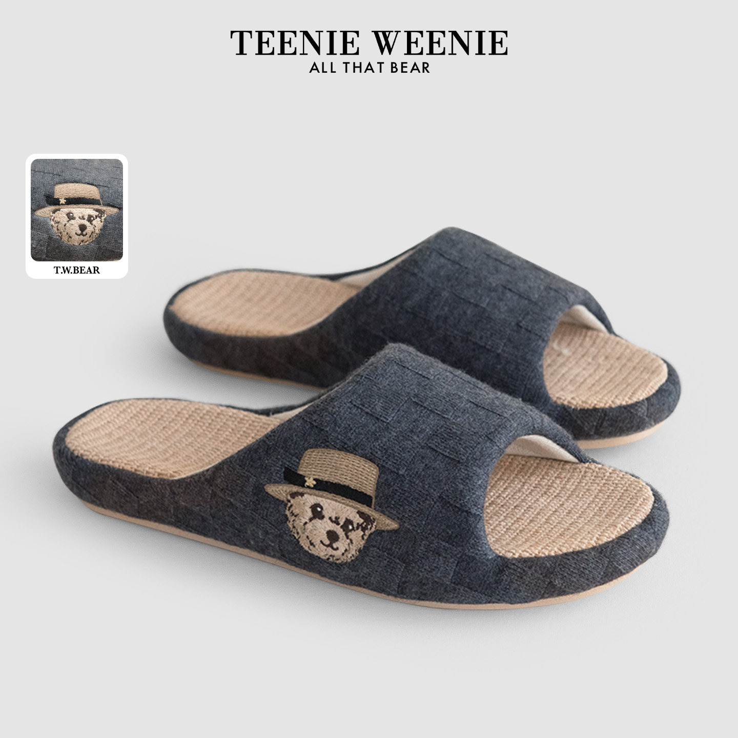 TeenieWeenie小熊亚麻拖鞋男款鞋