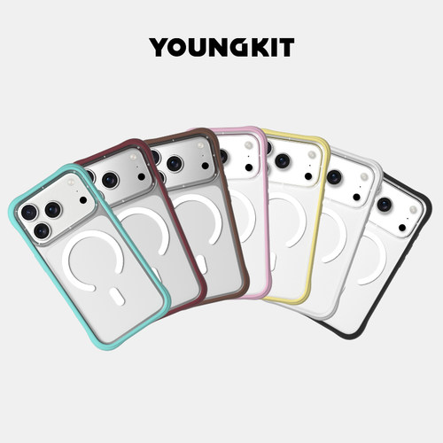 「动感II透明」YOUNGKIT猿气适用苹果17romax手机壳液态硅胶新款iPhone16pro保护壳全包磁吸防摔15高级感创意